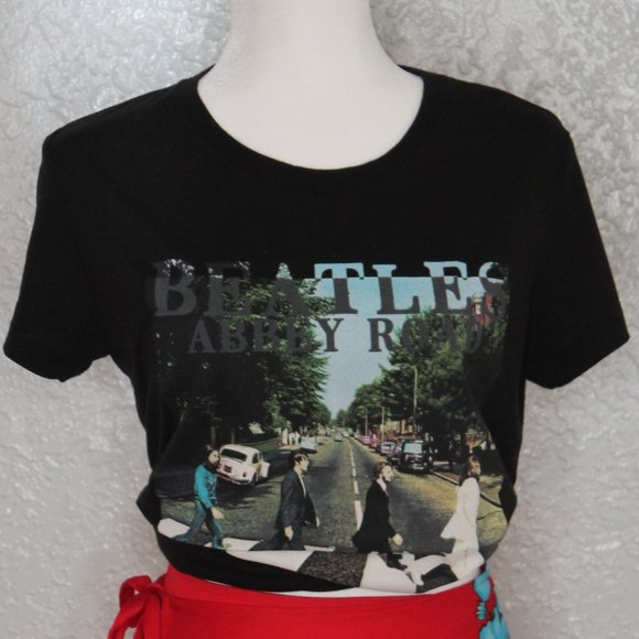 No Brand Tops - Beatles Abby Road Black Graphic Tee Tshirt